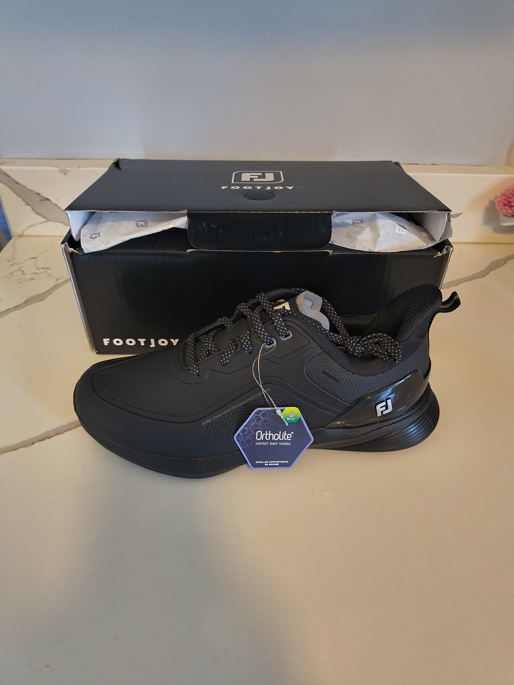 FootJoy Men's Black Athletic Golf Shoe with Ortholite Comfort